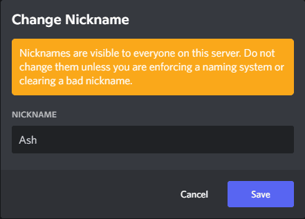 Change nickname