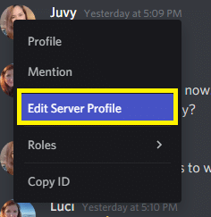 Edit Server Profile