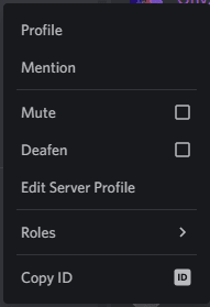 Select edit server profile