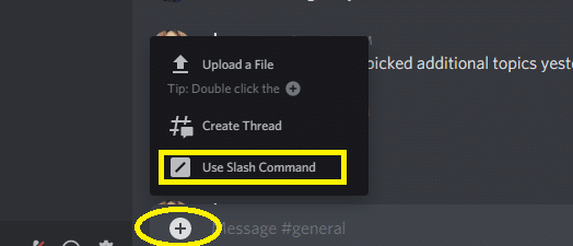 Use slash command