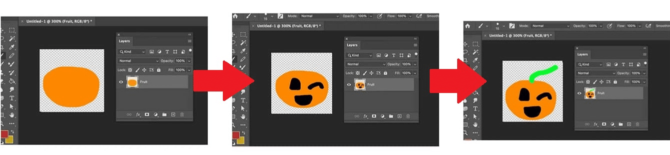 make pumpkin emoji on photoshop