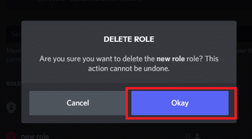 Click okay to confirm