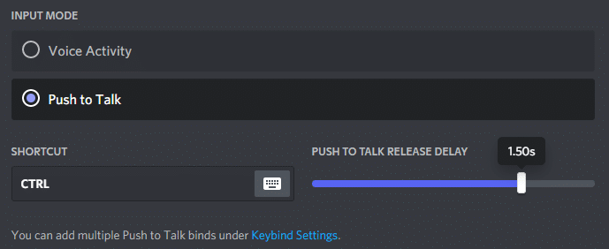 Push to Talk Release Delay