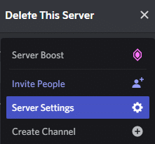 Server settings option