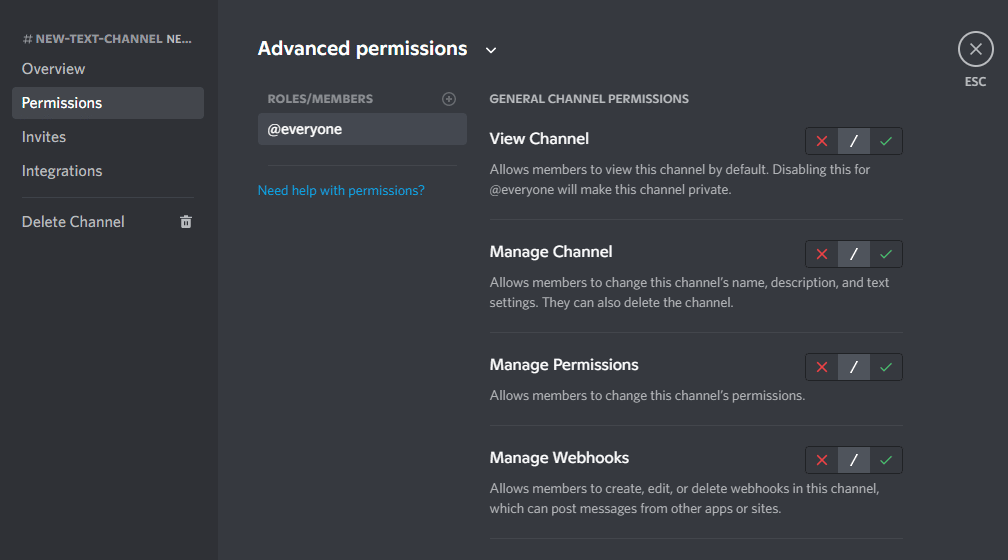 advanced permissions discord