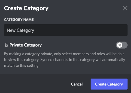 category name discord