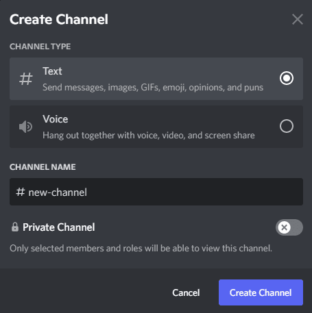 channel type discord
