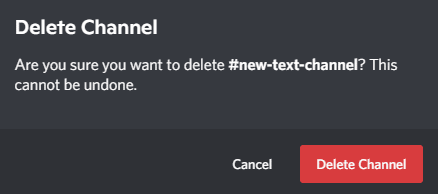 confirm delete channel
