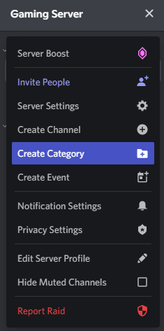 create category discord