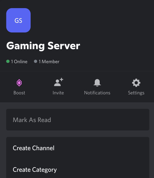 gear icon for server settings