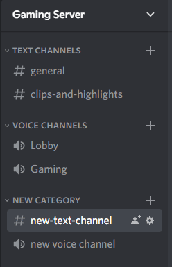 new category discord