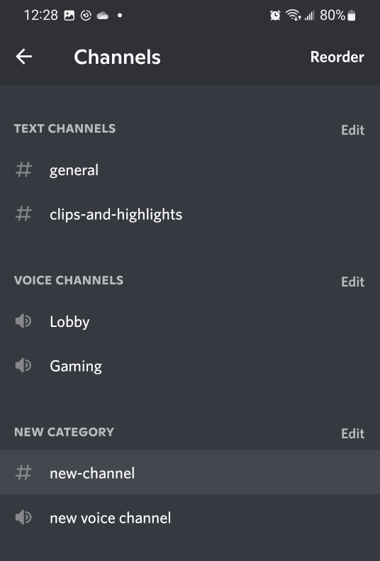 select discord channel you want to delete
