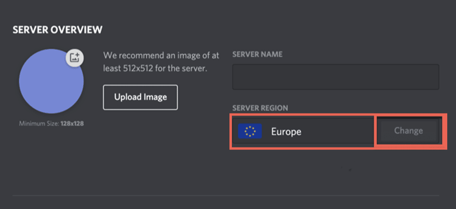 Changing server region on Discord