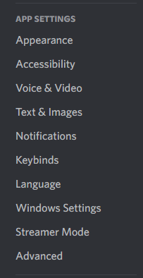 advanced app settings discord
