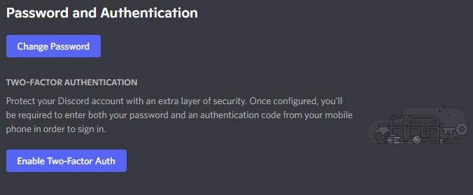 discord password and authentication