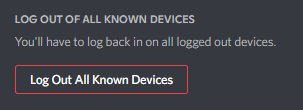 log out all know devices discord