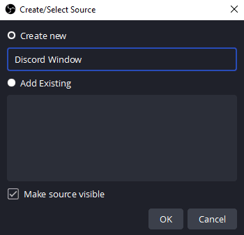 make source visible checkbox obs