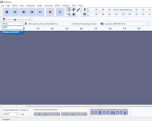 windows wasapi audacity