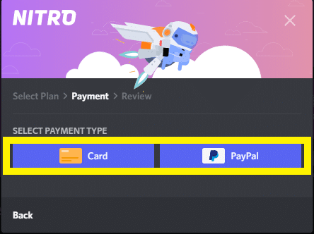A payment option will display