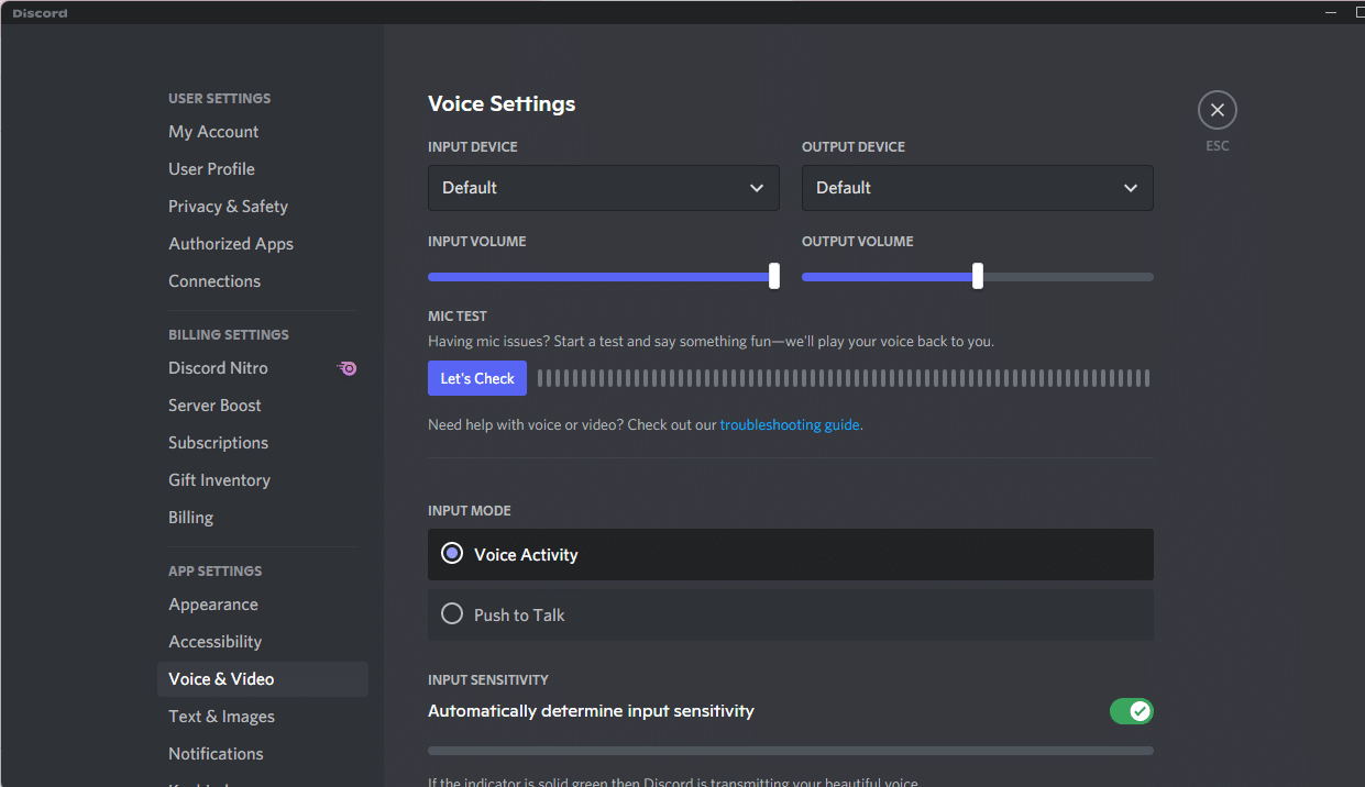 Adjust the audio settings according to your preference