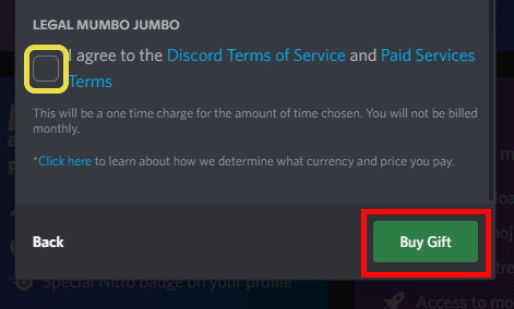 Agree to the Discord terms and conditions