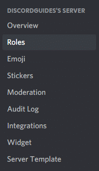 Click on Roles in the left sidebar