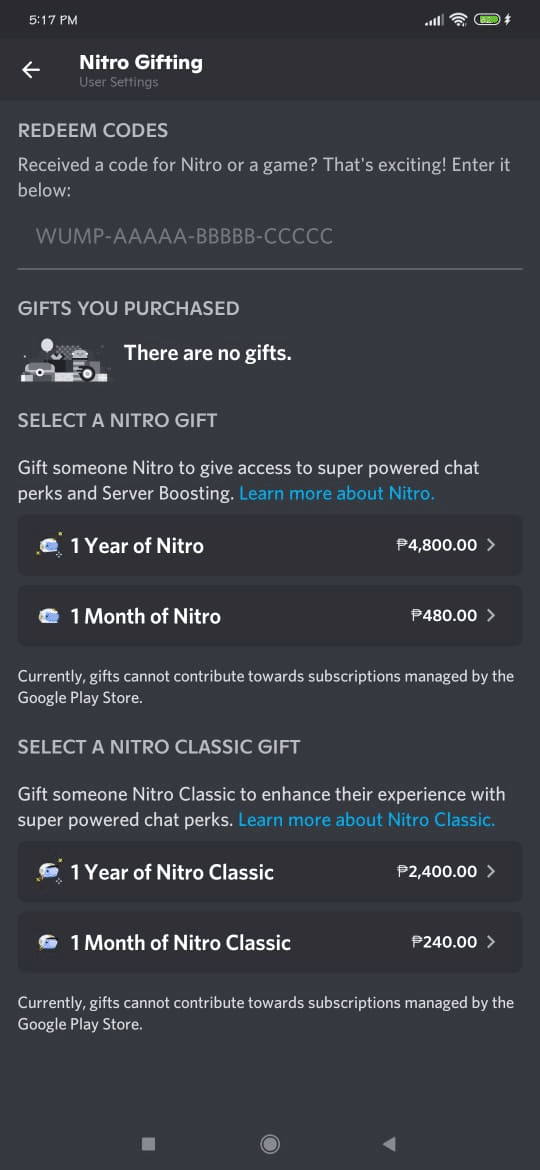 Decide if you want to purchase the gift for a month or a year