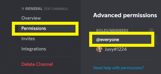 Go to Permissions and choose the @Everyone role