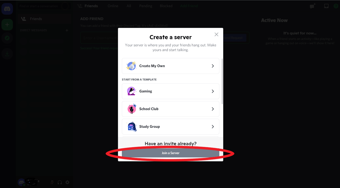 Select Join a Server