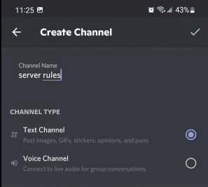 Select Text channel mobile client