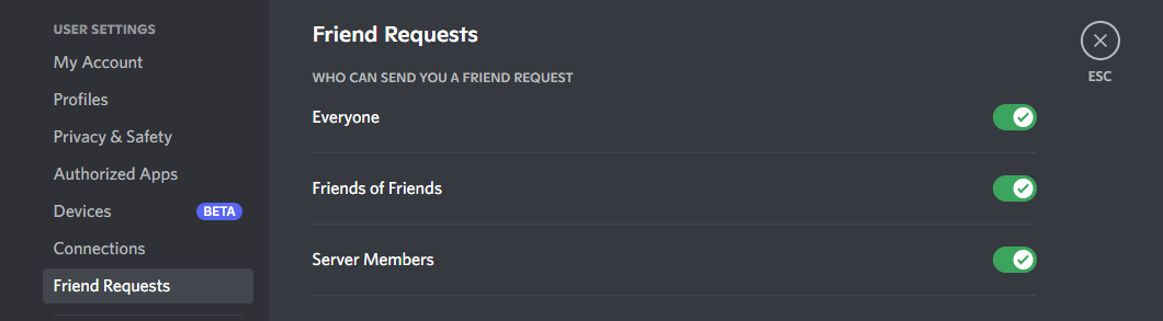 discord friend requests