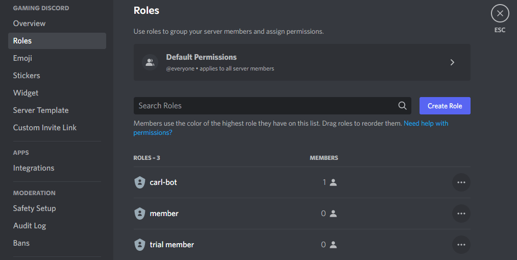 discord server roles