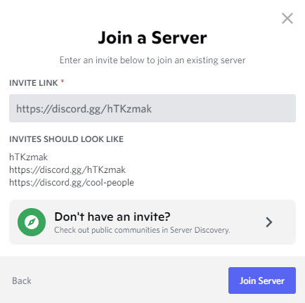 join a server discord link