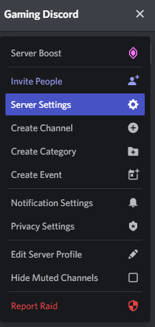server settings discord