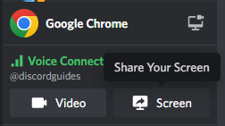 share your screen button discord