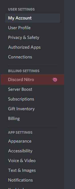 Discord Nitro tab