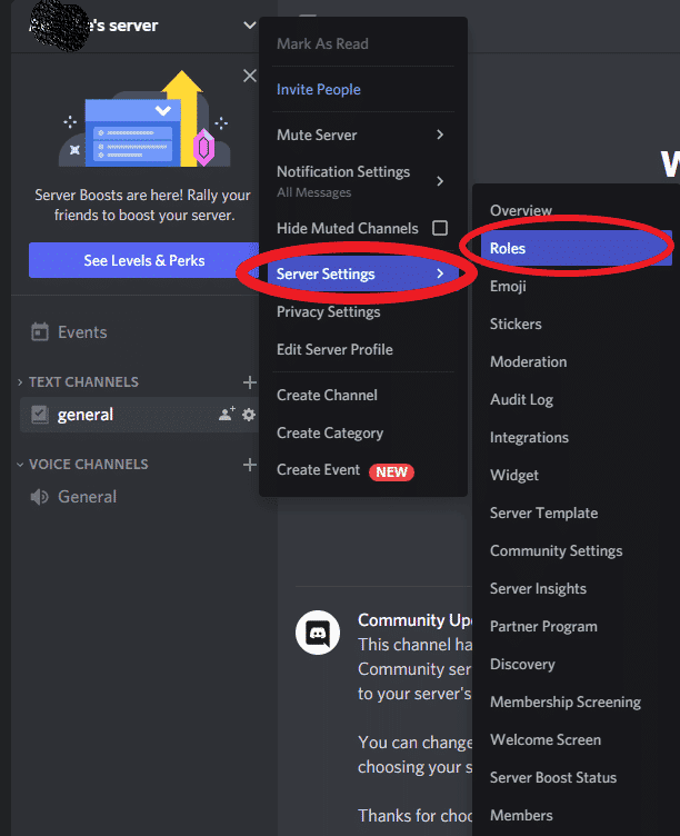 Discord server settings roles