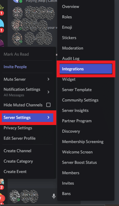 Select the Integrations tab from the drop-down menu