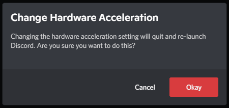 change hardware acceleration on Discord