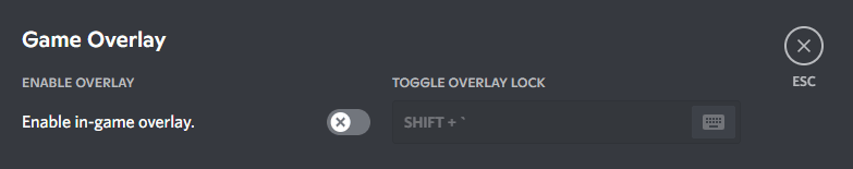 toggle on enable in-game overlay