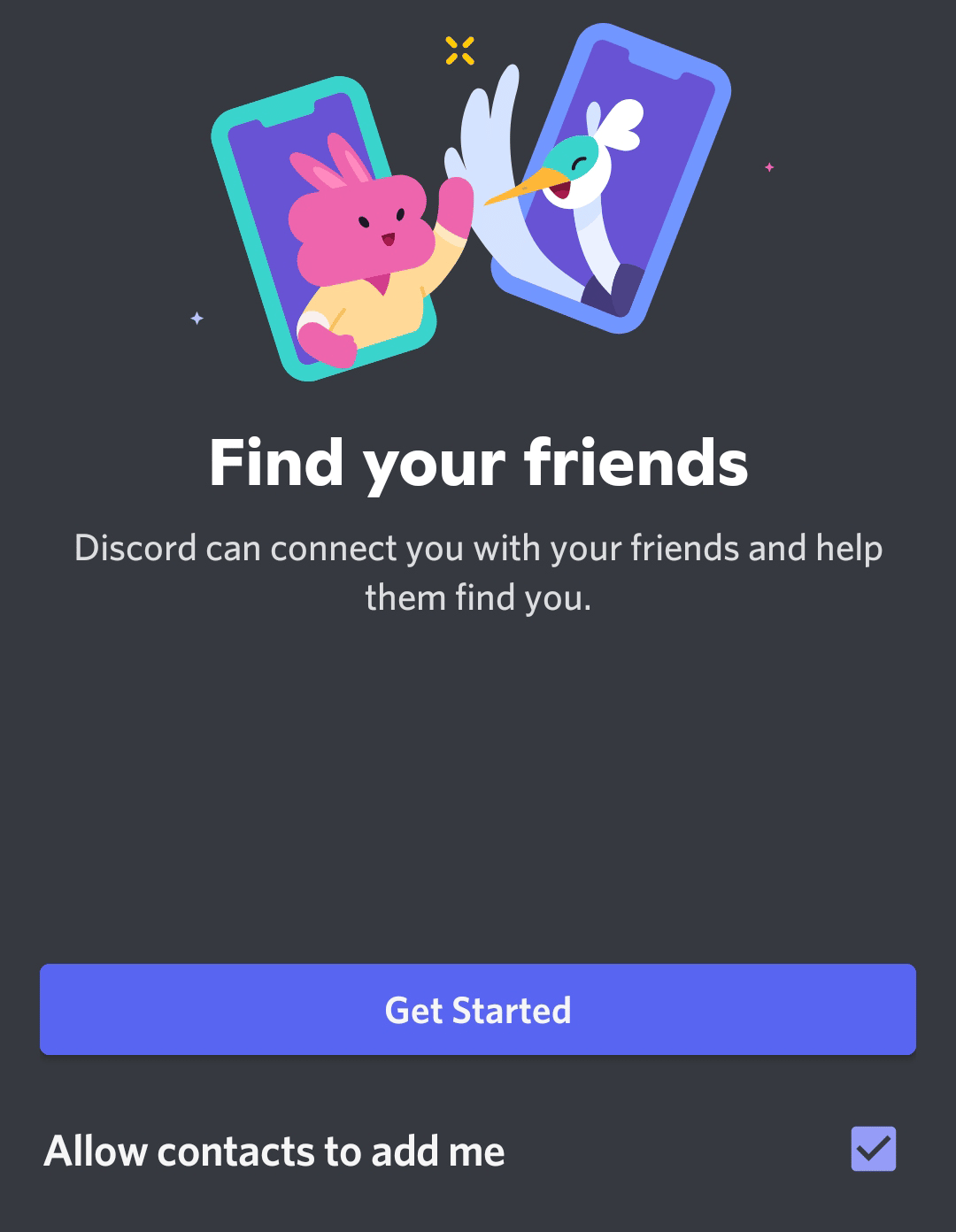 allow contacts to add me Discord