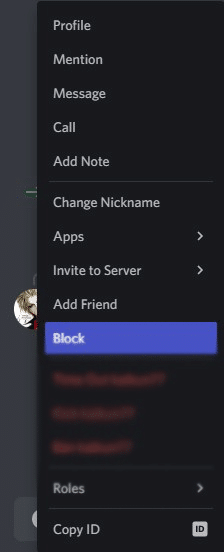 block someone on discord