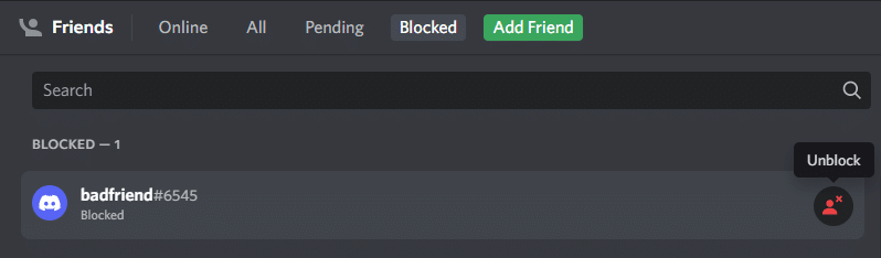 blocked friend on discord