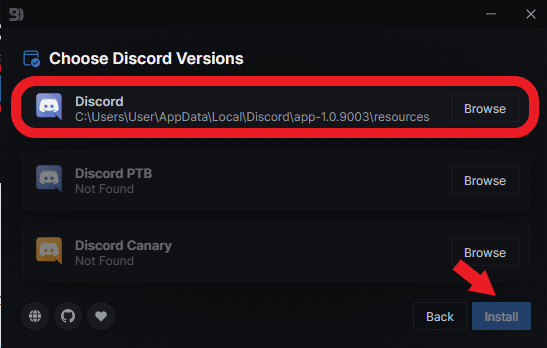 choose discord versions