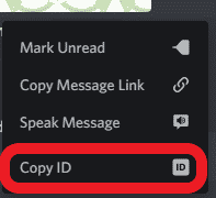 copy ID dropdown