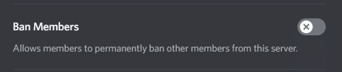 discord ban members toggle