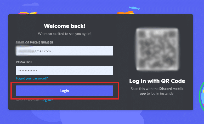 discord login with email