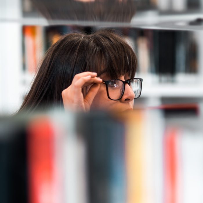 girl with glasses