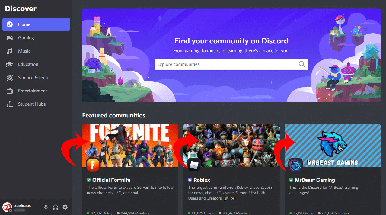 discord discover home