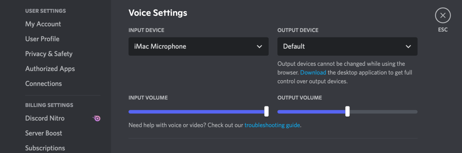 discord voice settings